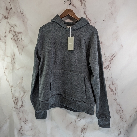 Everlane Hoodie Mens Grey The Track Sweatshirt Pullover Uniform Heathered - Picture 3 of 12